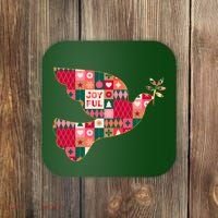 Christmas Joyful Pattern Peace Dove Coaster thumb 0
