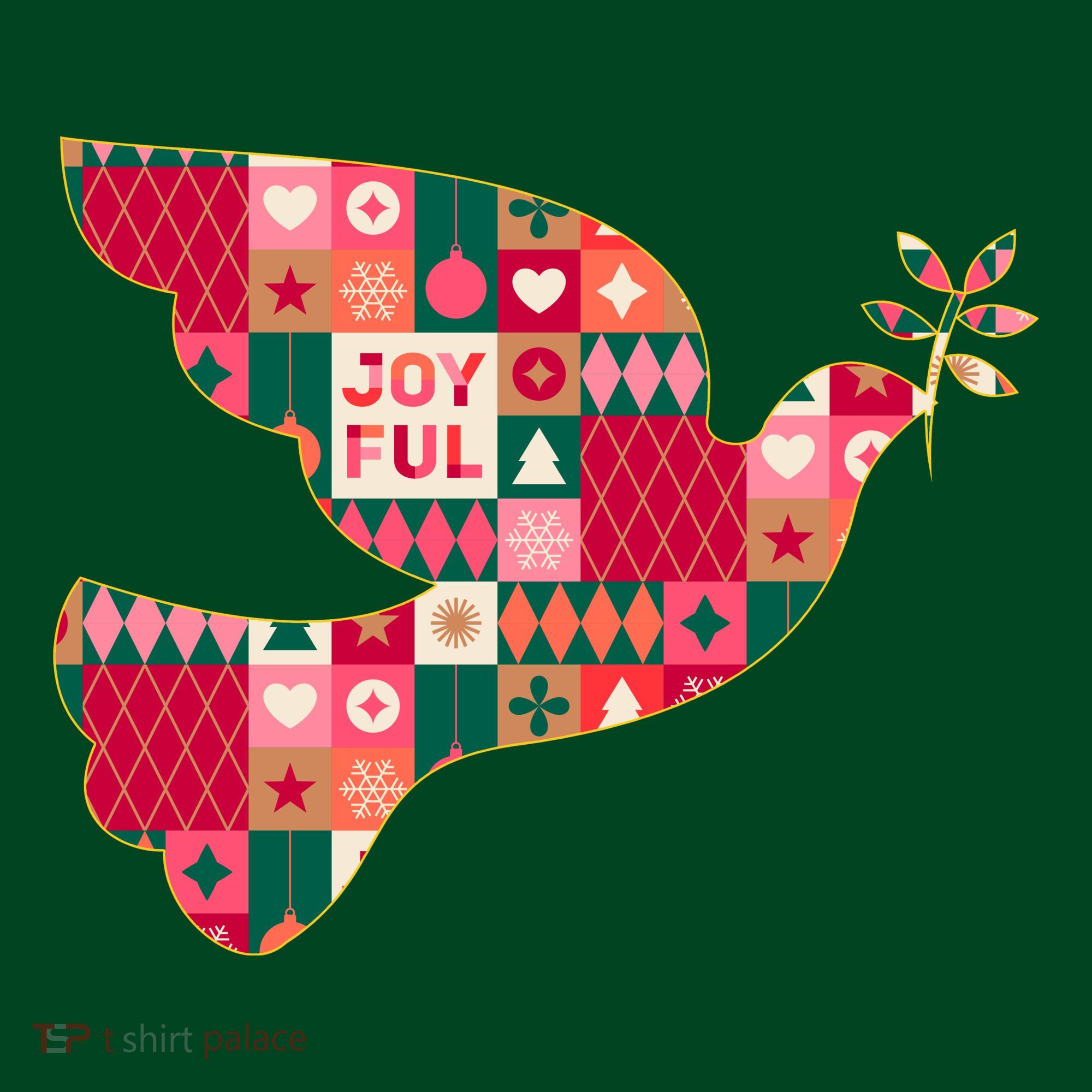Christmas Joyful Pattern Peace Dove Mousepad