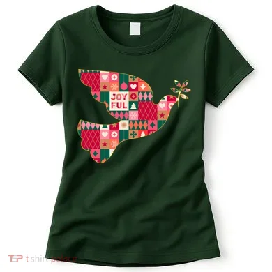 Christmas Joyful Pattern Peace Dove Women's T-Shirt