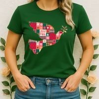 Christmas Joyful Pattern Peace Dove Women's T-Shirt thumb 2