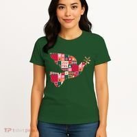 Christmas Joyful Pattern Peace Dove Women's T-Shirt thumb 4