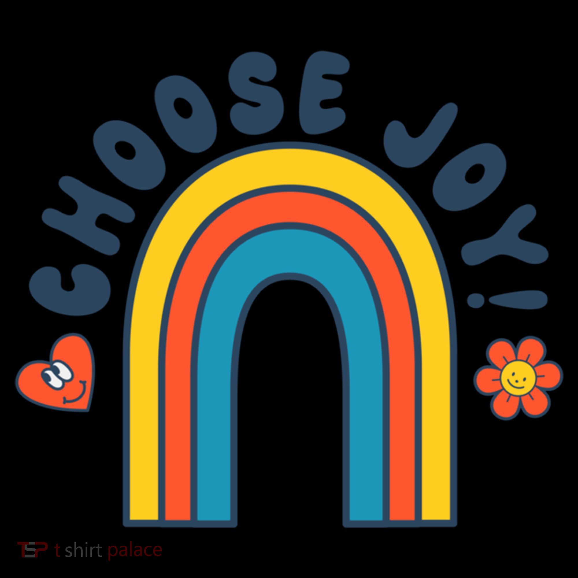 Choose Joy! Retro 70's Style Happy Rainbow Cool Gift Women's Hoodie