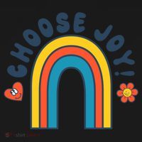 Choose Joy! Retro 70's Style Happy Rainbow Cool Gift Ornament thumb 1