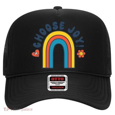 Choose Joy! Retro 70's Style Happy Rainbow Cool Gift Hat