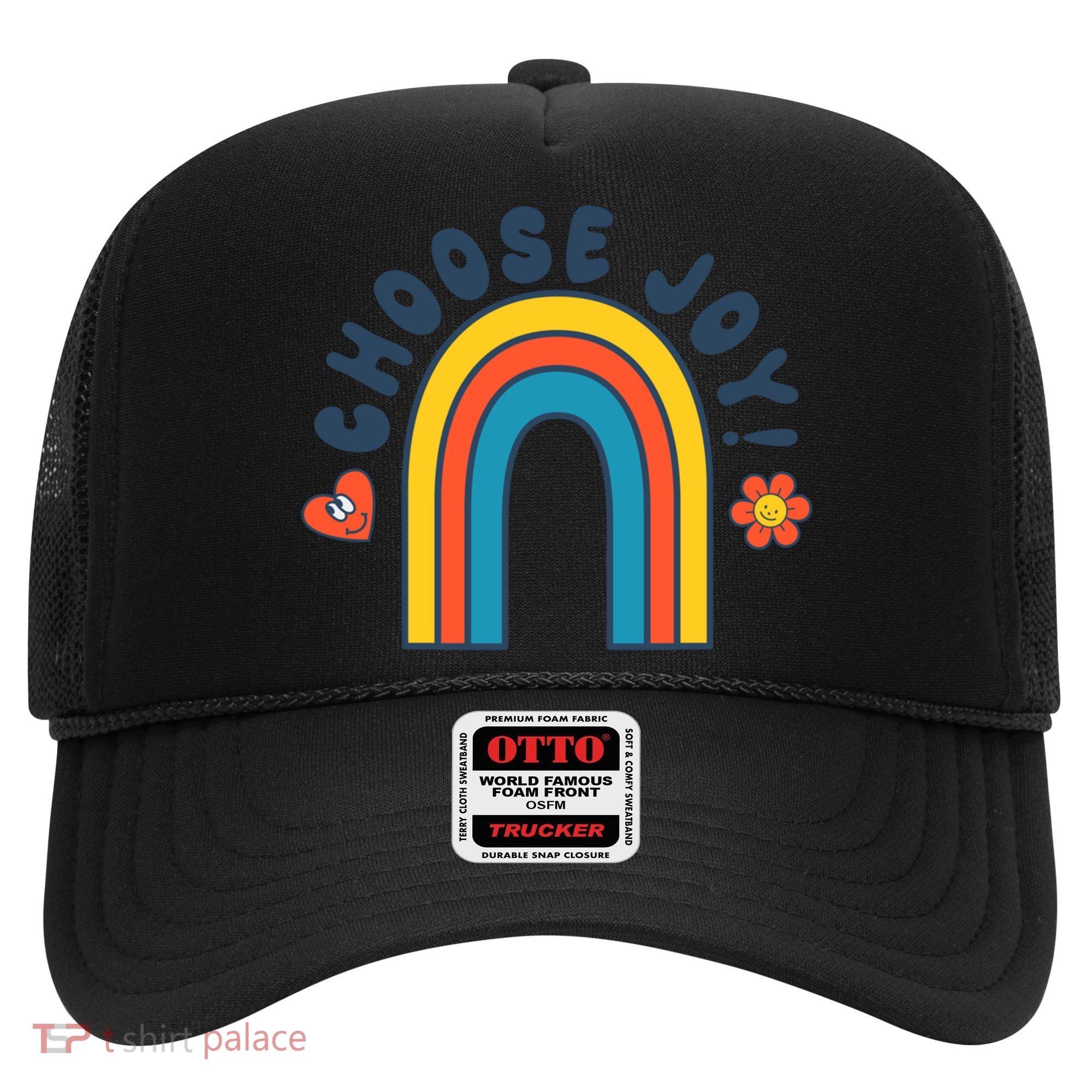 Choose Joy! Retro 70's Style Happy Rainbow Cool Gift Hat