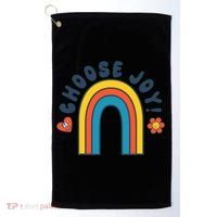 Choose Joy! Retro 70's Style Happy Rainbow Cool Gift Golf Towel thumb 0
