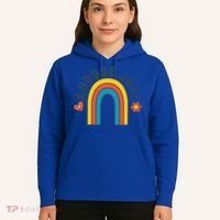 Choose Joy! Retro 70's Style Happy Rainbow Cool Gift Hoodie thumb 5