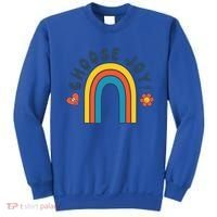 Choose Joy! Retro 70's Style Happy Rainbow Cool Gift Sweatshirt thumb 0