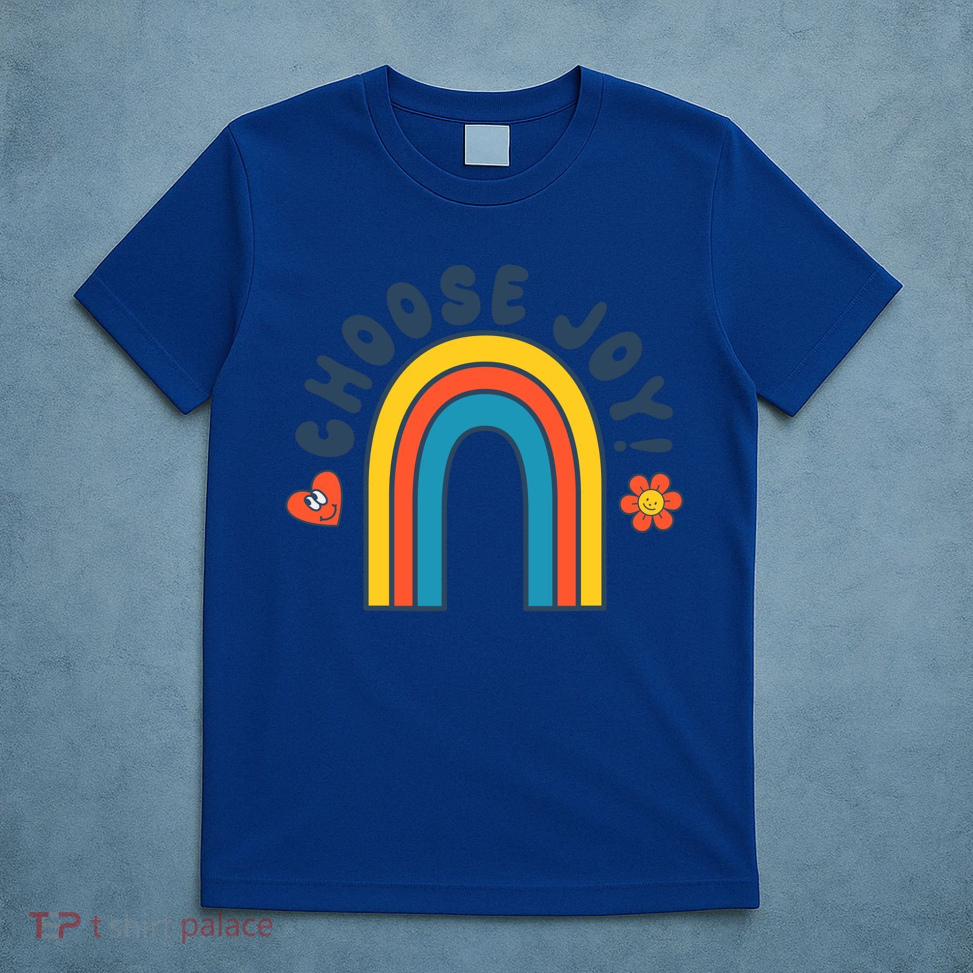 Choose Joy! Retro 70's Style Happy Rainbow Cool Gift T-Shirt