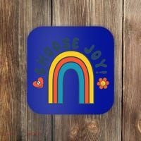 Choose Joy! Retro 70's Style Happy Rainbow Cool Gift Coaster thumb 0