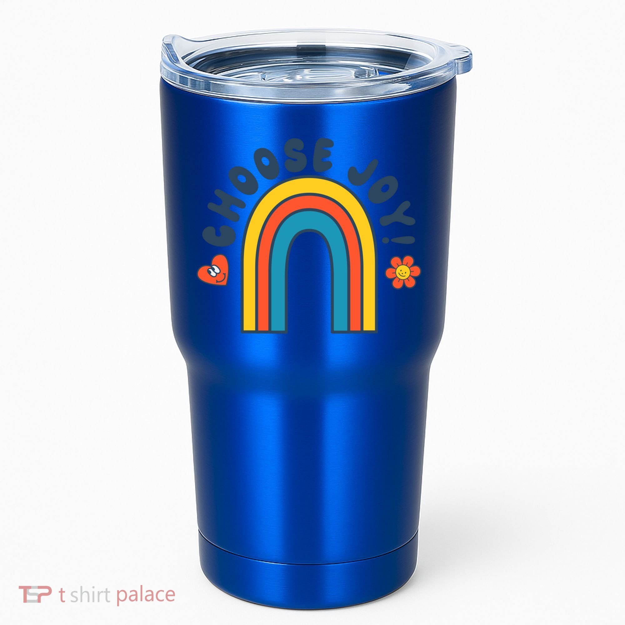 Choose Joy! Retro 70's Style Happy Rainbow Cool Gift Tumbler