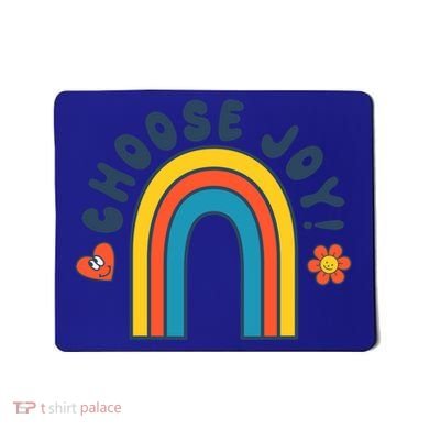 Choose Joy! Retro 70's Style Happy Rainbow Cool Gift Mousepad