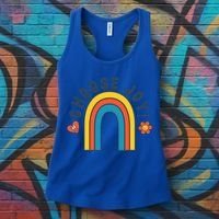 Choose Joy! Retro 70's Style Happy Rainbow Cool Gift Women's Tank Top thumb 3