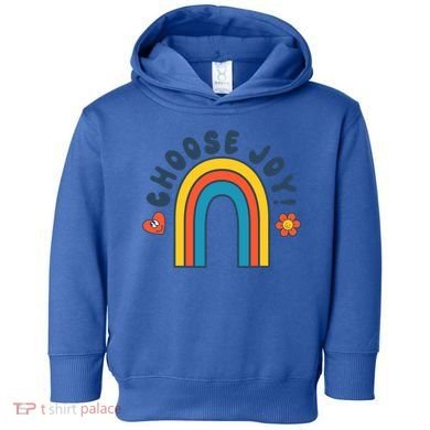Choose Joy! Retro 70's Style Happy Rainbow Cool Gift Toddler Hoodie