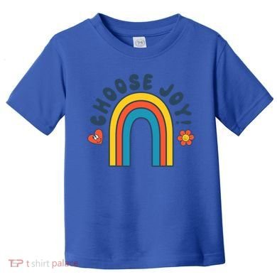 Choose Joy! Retro 70's Style Happy Rainbow Cool Gift Toddler T-Shirt