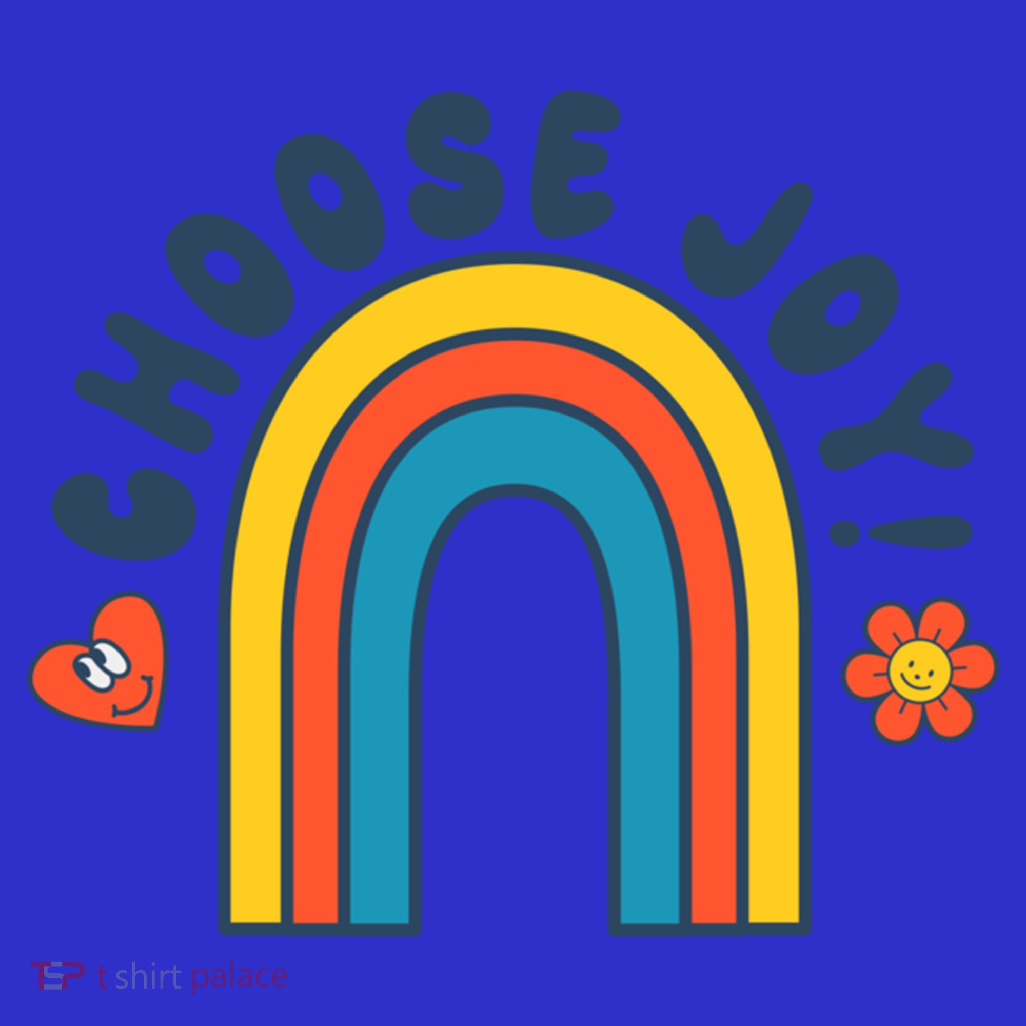 Choose Joy! Retro 70's Style Happy Rainbow Cool Gift Visor