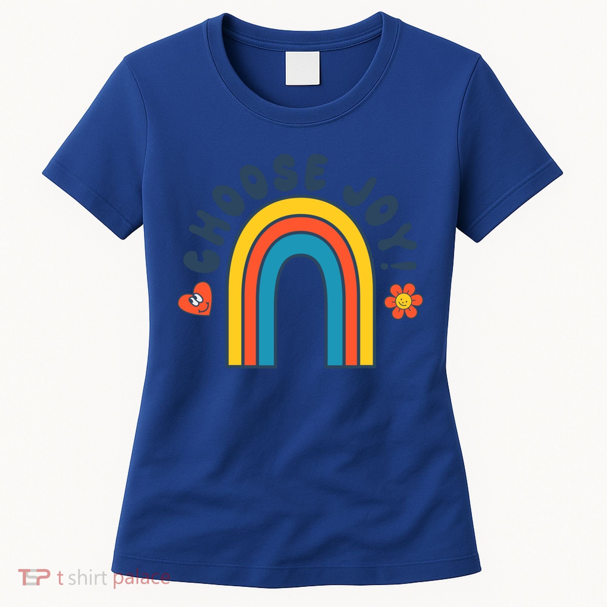 Choose Joy! Retro 70's Style Happy Rainbow Cool Gift Women's T-Shirt