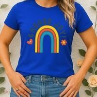 Choose Joy! Retro 70's Style Happy Rainbow Cool Gift Women's T-Shirt thumb 2