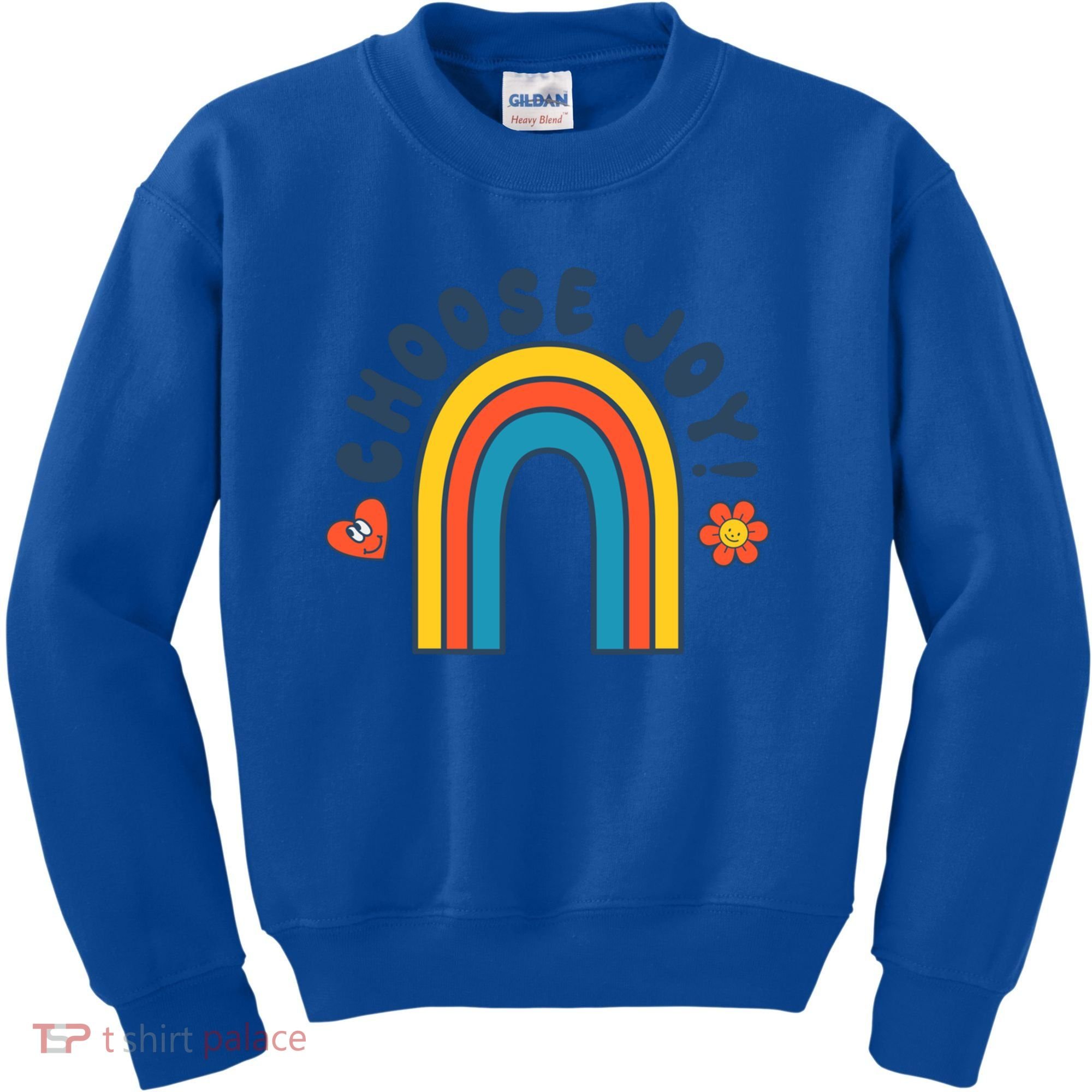 Choose Joy! Retro 70's Style Happy Rainbow Cool Gift Kids Sweatshirt