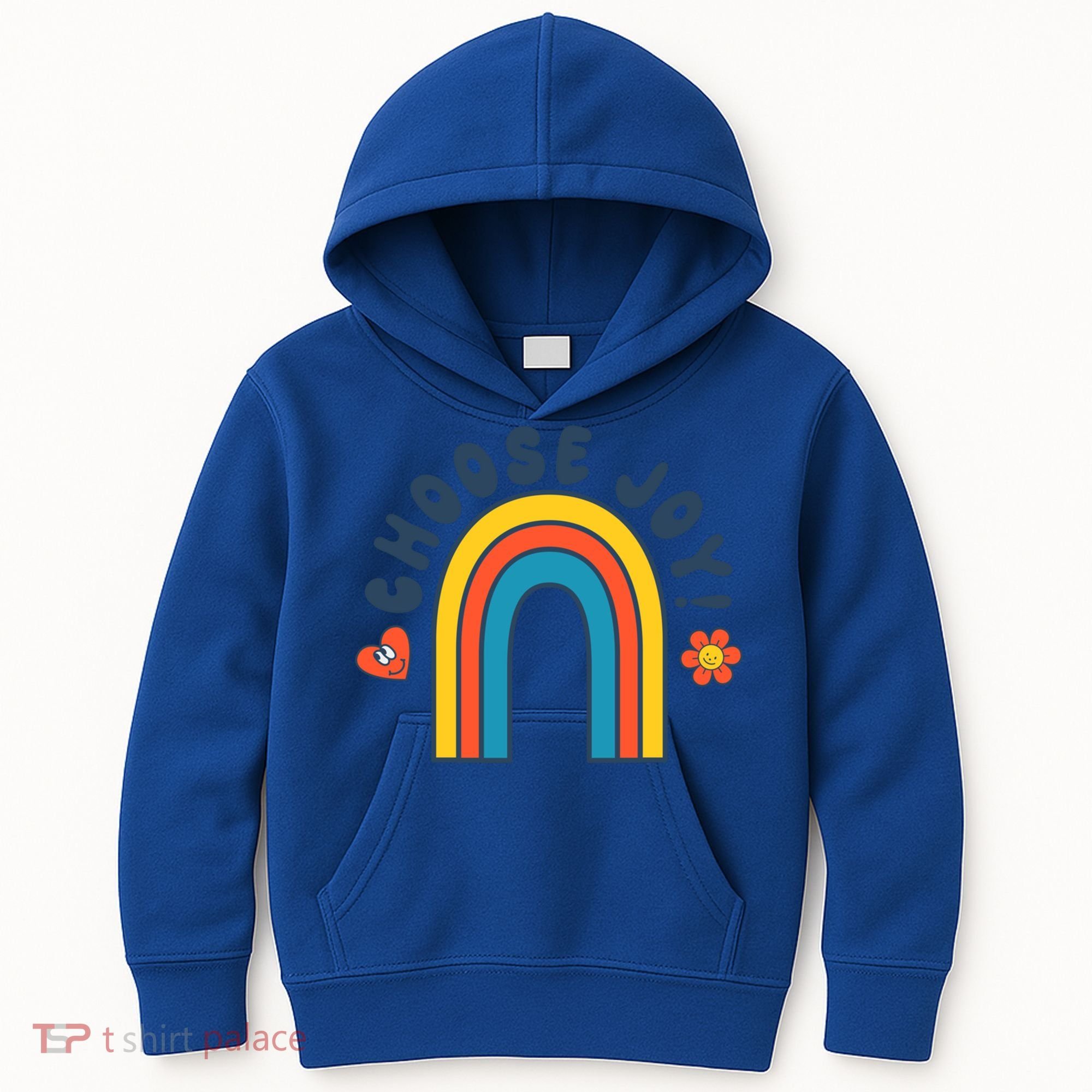 Choose Joy! Retro 70's Style Happy Rainbow Cool Gift Kids Hoodie