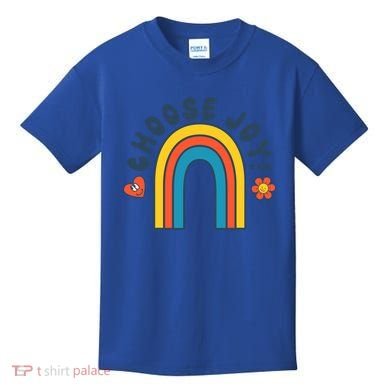 Choose Joy! Retro 70's Style Happy Rainbow Cool Gift Kids T-Shirt