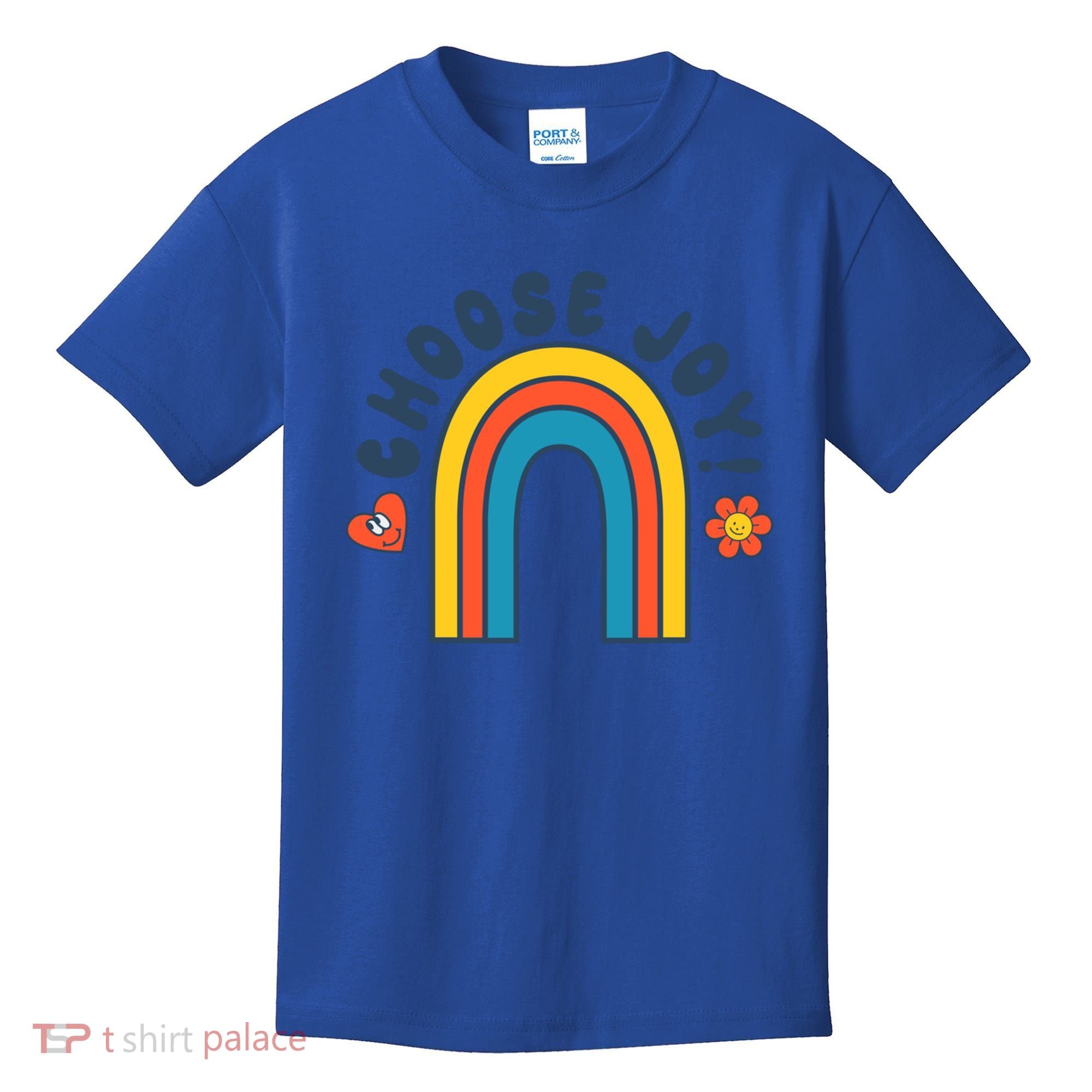 Choose Joy! Retro 70's Style Happy Rainbow Cool Gift Kids T-Shirt