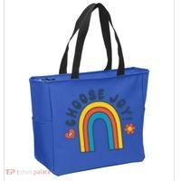 Choose Joy! Retro 70's Style Happy Rainbow Cool Gift Tote Bag thumb 2