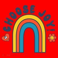 Choose Joy! Retro 70's Style Happy Rainbow Cool Gift Santa Hat thumb 1