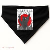 Catzilla Japanese Sunset Style Cat USA-Made Doggie Bandana thumb 0