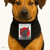 Catzilla Japanese Sunset Style Cat USA-Made Doggie Bandana thumb 1