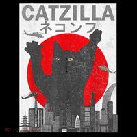 Catzilla Japanese Sunset Style Cat Hoodie thumb 7