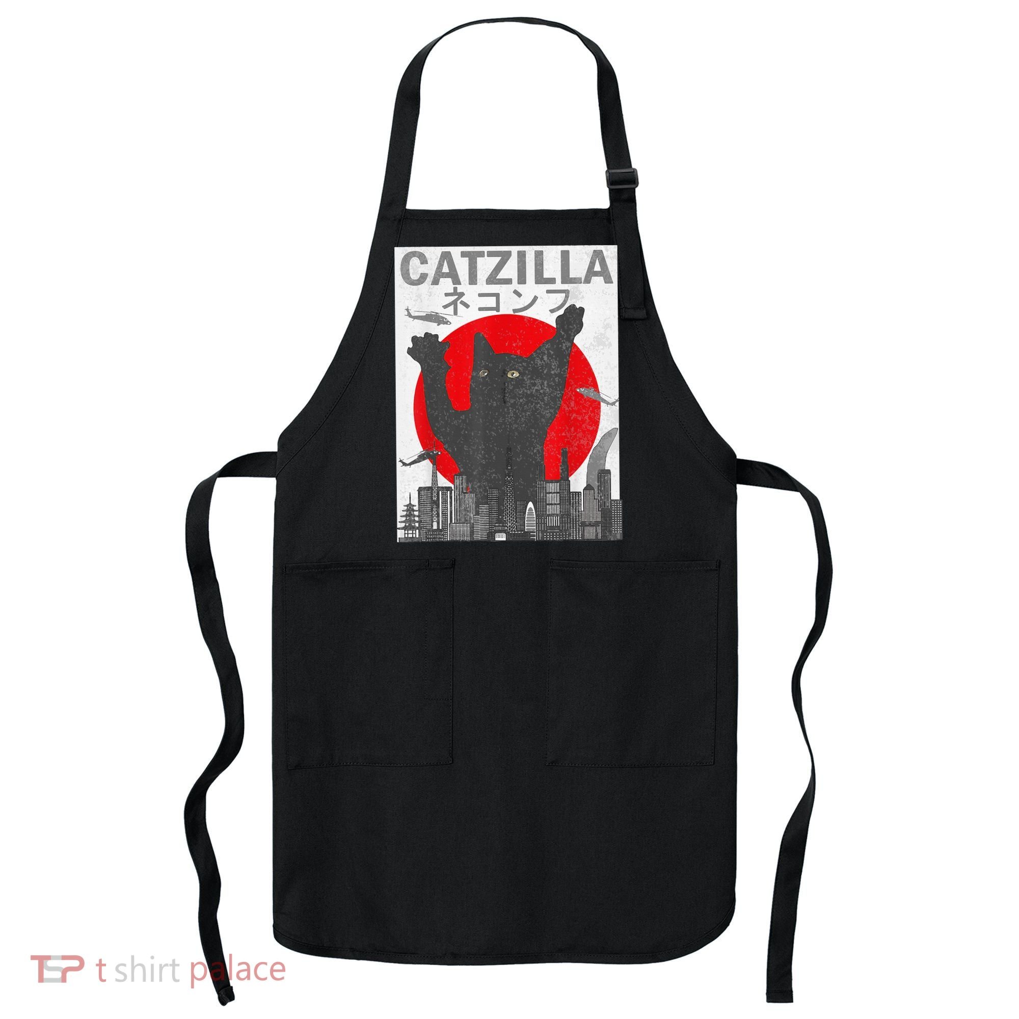 Catzilla Japanese Sunset Style Cat Apron