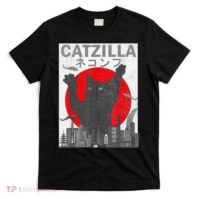 Catzilla Japanese Sunset Style Cat T-Shirt