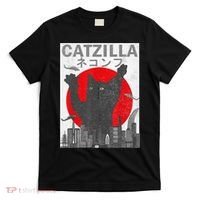 Catzilla Japanese Sunset Style Cat T-Shirt thumb 0