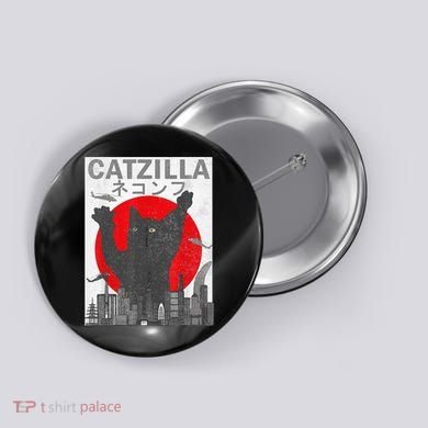 Catzilla Japanese Sunset Style Cat Button