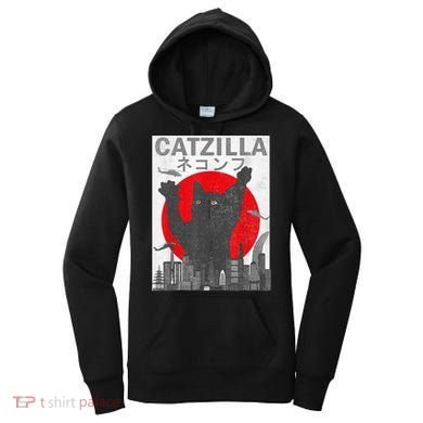 Catzilla Japanese Sunset Style Cat Women's Hoodie