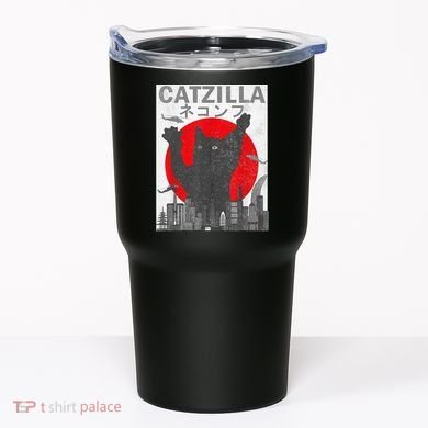 Catzilla Japanese Sunset Style Cat Tumbler