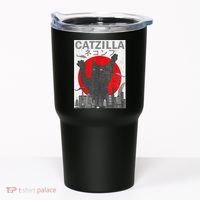 Catzilla Japanese Sunset Style Cat Tumbler thumb 0