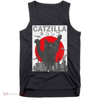 Catzilla Japanese Sunset Style Cat Tank Top