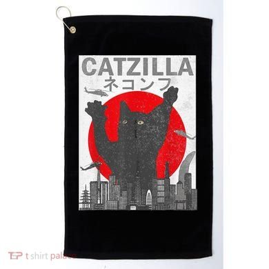 Catzilla Japanese Sunset Style Cat Golf Towel