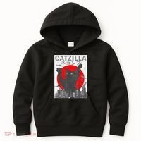 Catzilla Japanese Sunset Style Cat Kids Hoodie thumb 0