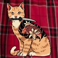 Catana Japanese Samurai Women's Flannel Plaid Pajama Pants thumb 2