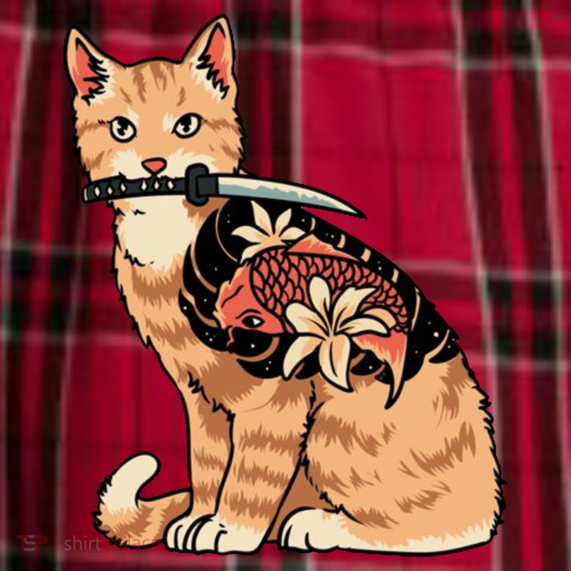Catana Japanese Samurai Women's Flannel Plaid Pajama Pants