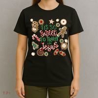 Christmas Jesus Tis So Sweet To Trust In Jesus Gingerbread T-Shirt thumb 4