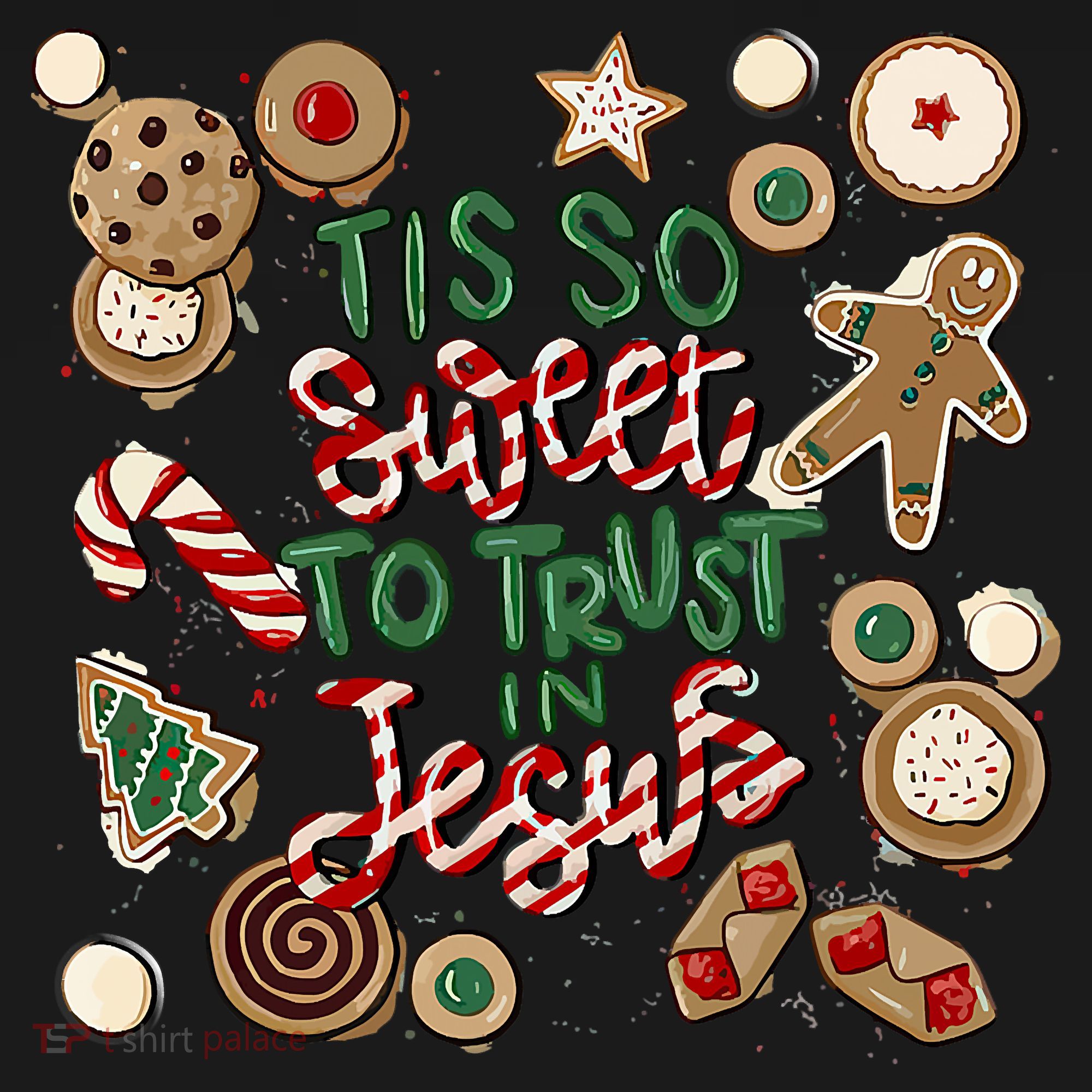 Christmas Jesus Tis So Sweet To Trust In Jesus Gingerbread Women's Hoodie