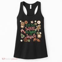 Christmas Jesus Tis So Sweet To Trust In Jesus Gingerbread Women's Tank Top thumb 0