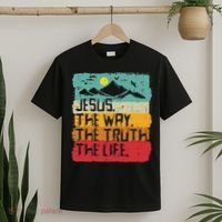 Christian Jesus The Way Truth Life Retro Bible Women T-Shirt thumb 2