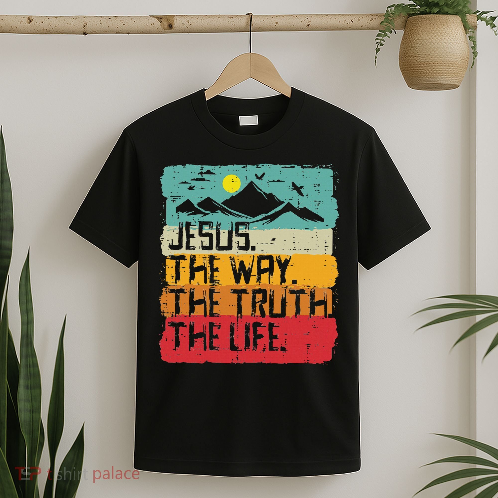 Christian Jesus The Way Truth Life Retro Bible Women T-Shirt