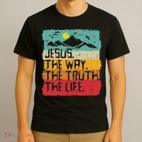 Christian Jesus The Way Truth Life Retro Bible Women T-Shirt thumb 3