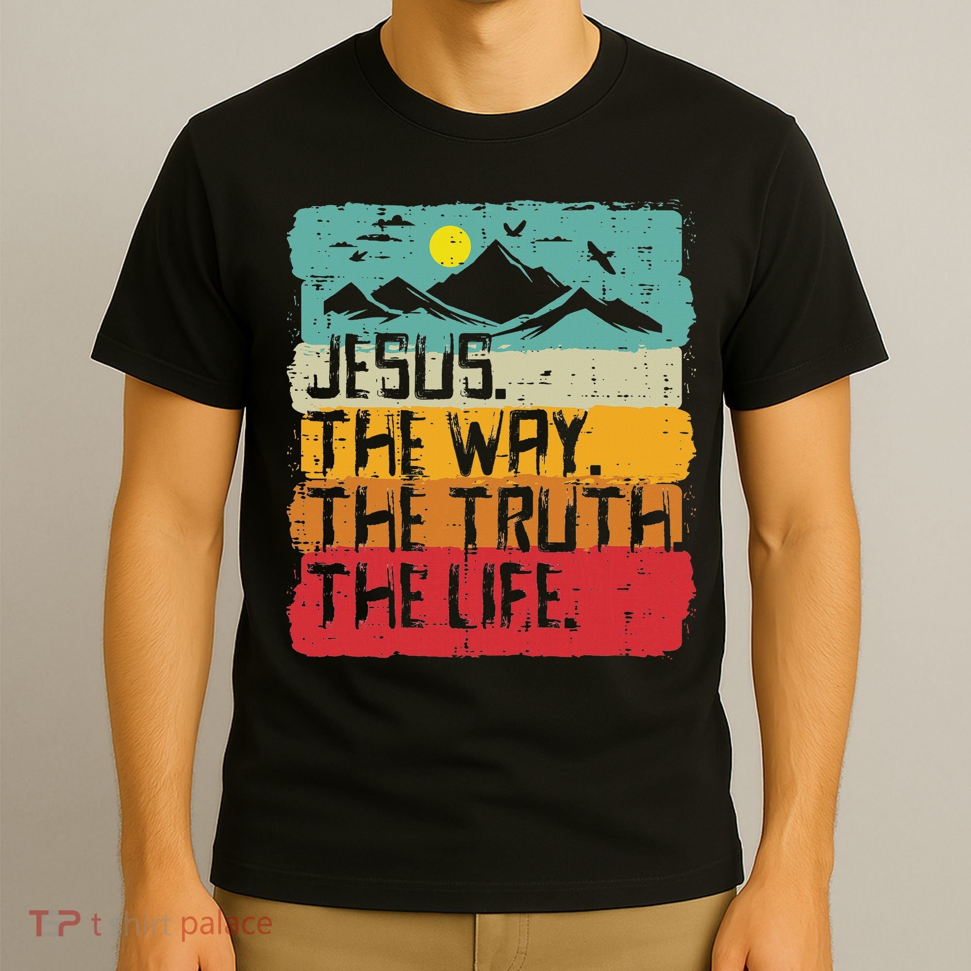 Christian Jesus The Way Truth Life Retro Bible Women T-Shirt